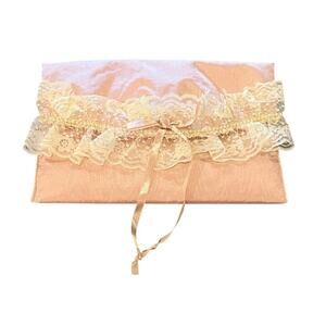 Vtg New Victoria’s Secret Pink Nylon Lingerie Storage Bag Lace Trim W/Potpourri